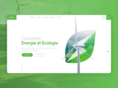 Green Energy ecological ecology electric electricity green madewithaffinity power renewable energy ui ui design webdesign website wind