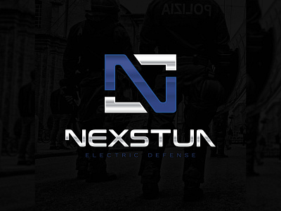 Nexstun blue brand branding defense design designinspiration designs electric electricity logo logodesigner logodesigns police shock stunning tazer vector