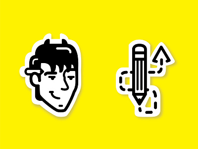 Mark exploration branding designer devil horns mischief pencil personal portrait wichita yellow