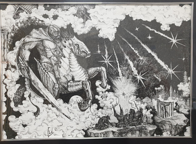 horsemen of the apocalypse (War) doomsday fairy tales fantasy freehand drawing illustration religion