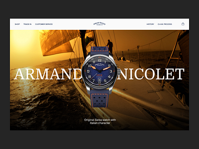 The main screen of Armand Nicolet website armandnicolet composition design figma ui ux watches