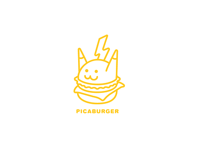 Picaburger burger colour food logo pikachu pokemon vector yellow