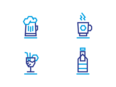 Drink Icons alcohol beer bottle cocktail coffee drink icons shake stroke