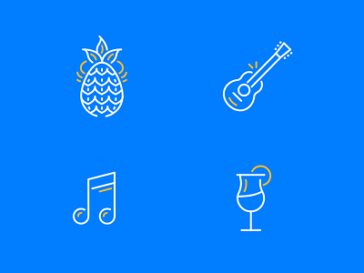 Funny icons 4 drink guitar pack icon line melody stroke