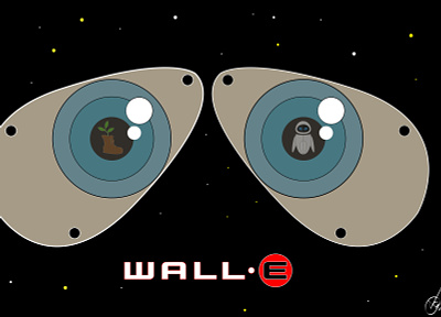 Minimalist poter of "Wall-E" animation concept poster dreamworks illustration minimal poster movie porster wall e