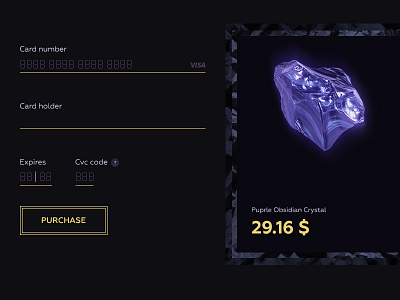 Daily UI #002 card credit dailyui dark ecommerce ui