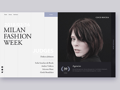 Milan fashion week promo design fashion grid interface minimal ui web