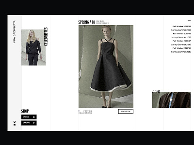 redesign for Vika Gazinskaya design fashion grid interface minimal ui web