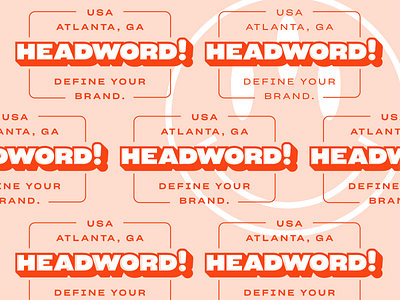 Headword! Atlanta, GA atlanta brand brand design brand identity branding color define design headword layered logo pattern red smiley typography usa vector