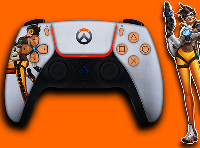 Overwatch Themed PS5 Controller adobe photoshop advertising branding controller design games logo overwatch playstation ps5 videogames