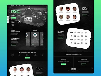 Impact Hackathon Landing Page ui user interface web design website design