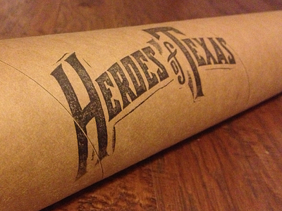 Heroes of Texas Shipping Tube lettering stamp texas