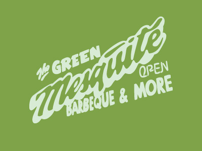 The Green Mesquite austin hand drawn illustration signs