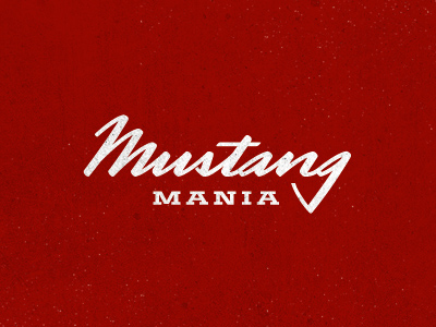 Mustang Mania hand lettering logo texture typography