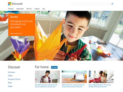 Microsoft Homepage homepage paravel responsive