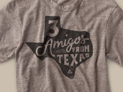 3 Amigos From Texas hand drawn illustration lettering texas type
