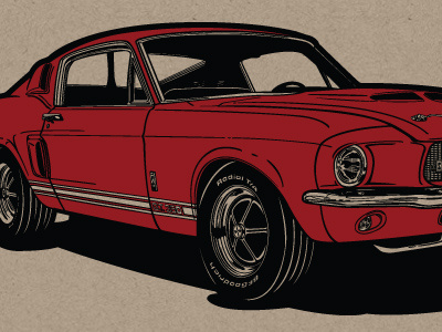 Mustang Illustration illustration mustang red