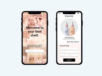 Daily UI :: 001 & 002 checkout dailyui design glossier mobile signup ui ux uxdesign