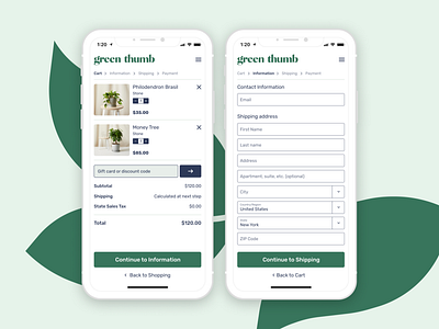 Green Thumb Checkout checkout checkout page dailyui dailyui 002 plants