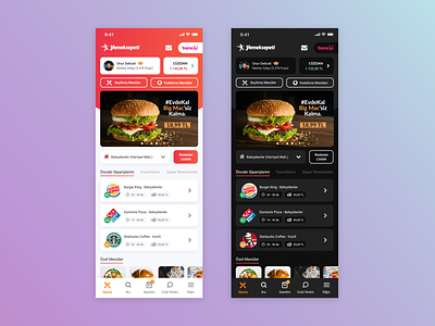 Yemeksepeti App Redesign app dark mode design food redesign ui ux