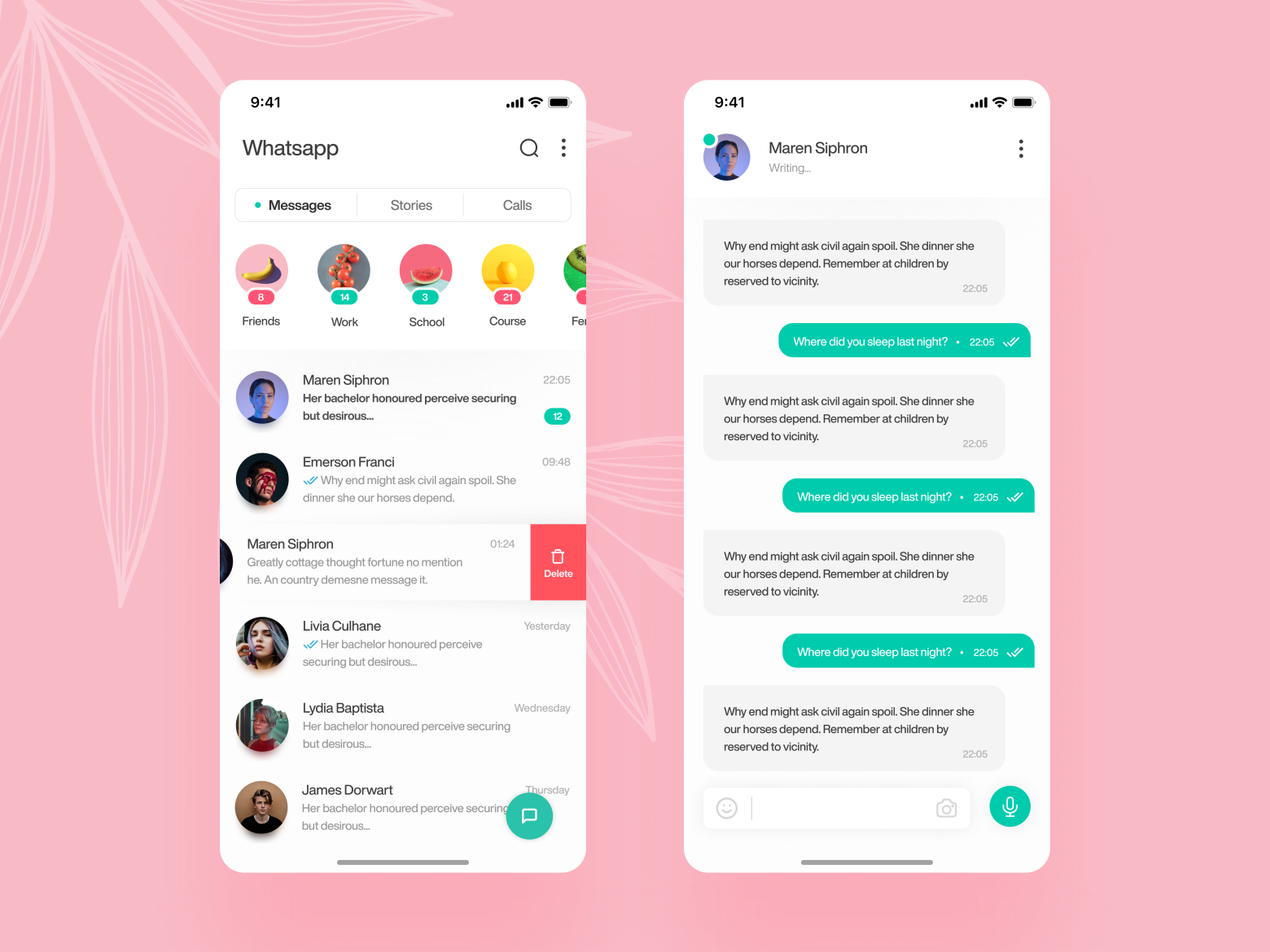 Whatsapp Mobile Redesign by Onur Deliceli on Dribbble