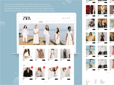 Zara - Shop design brand design dresses fashion homepage mockup online shop online store product page shop shop design store ui ux website