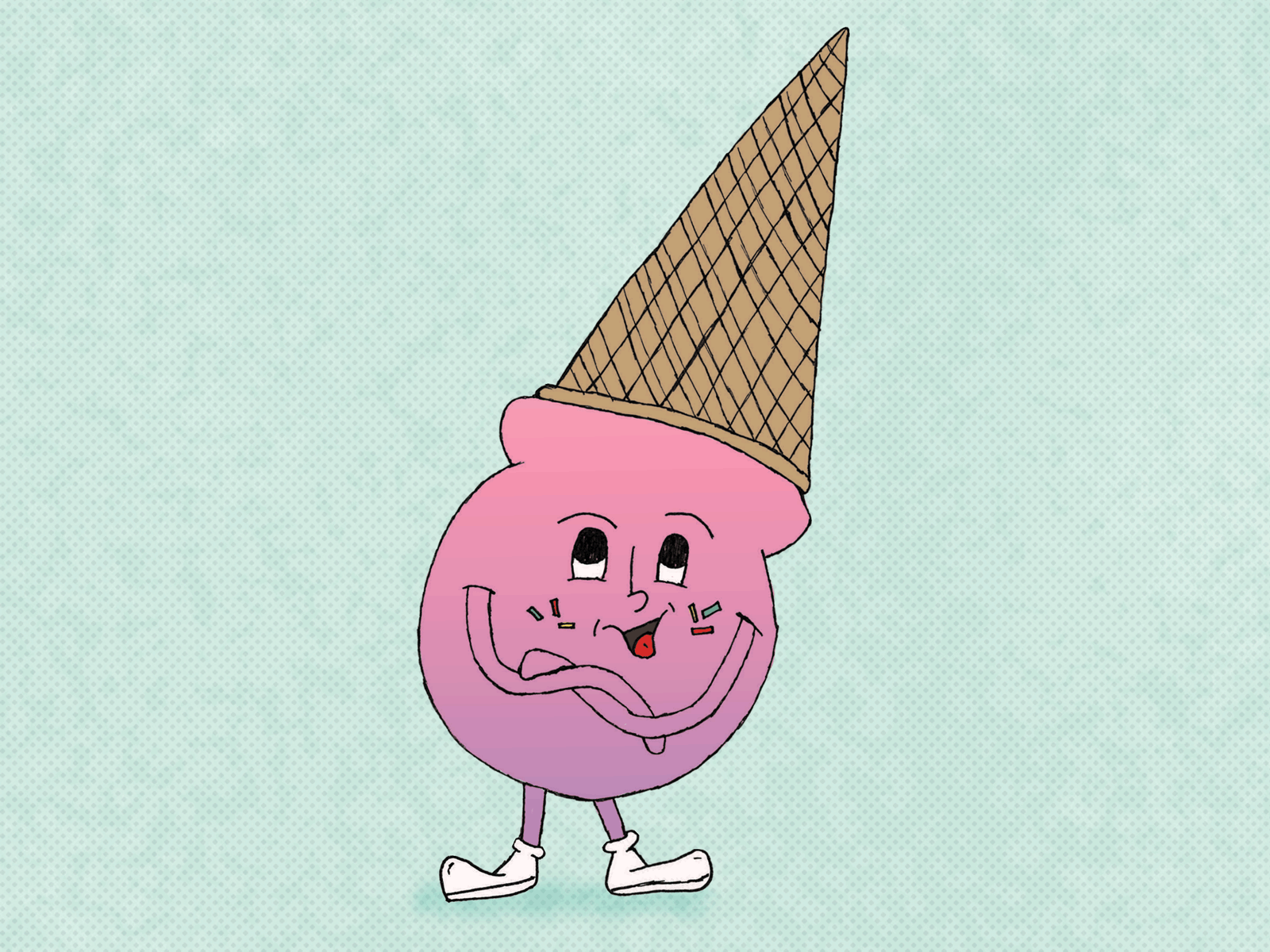 The Soda Jerk 2d animation 2d character animation cartoon art flat design flat illustration gif animation ice cream cone ice cream gif ice cream shop illustrator photoshop retro