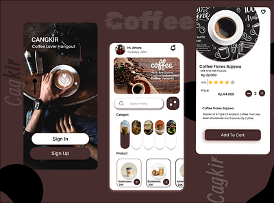 coffee app graphic design mobileapp ui ux web