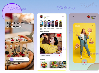 delicious pizza app app design mobile mobileapp ui uiux