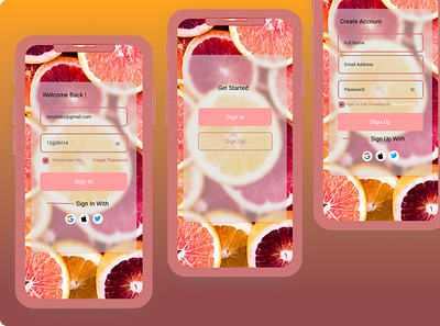 sign in and sign up ui app login mobile ui ux