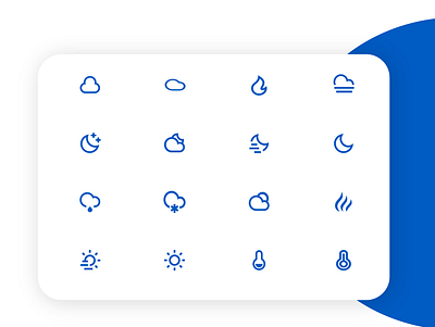 Weather Icon design icon illustration illustrator minimal ui uiux ux weather web web design