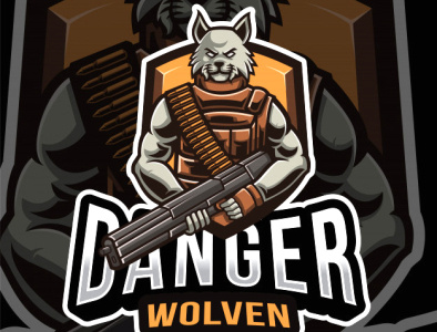 DANGER WOLF MASCOT business logo cartoon cartoons character gaming mascto gaminglogo illustration logodesign mascot mascot character mascot design mascot logo mascot logo design mascotlogo professional logo website mascot