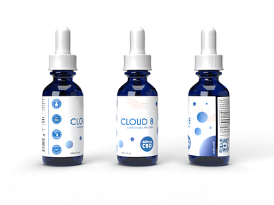 Cloud 8 Water Soluble CBD Package Design 3d branding cbd design hemp identity mockup package design package mockup packagedesign packaging render