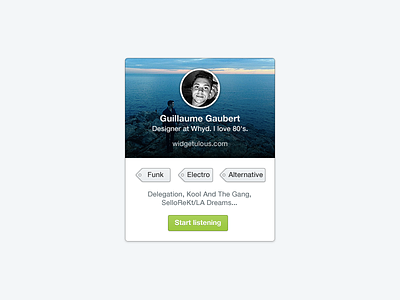 Whyd User Profile app avatar button card music profile tag ui user web whyd