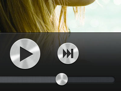 iPod UI album iphone ipod metal music play player slider ui