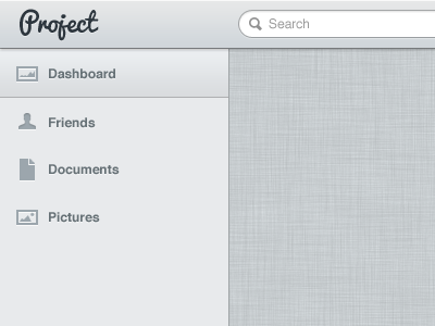 Web App Project UI app gray icons linen project search sidebar ui web