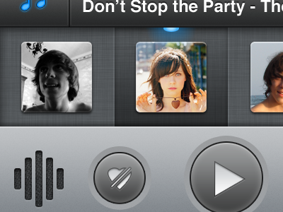 Playground UI app avatar button chat gray iphone music play social ui