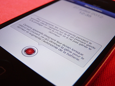 Monitoring app bubble button date interface iphone metal monitoring record red ui
