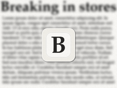 Breaking App Icon app clear icon ipad iphone reader rss white
