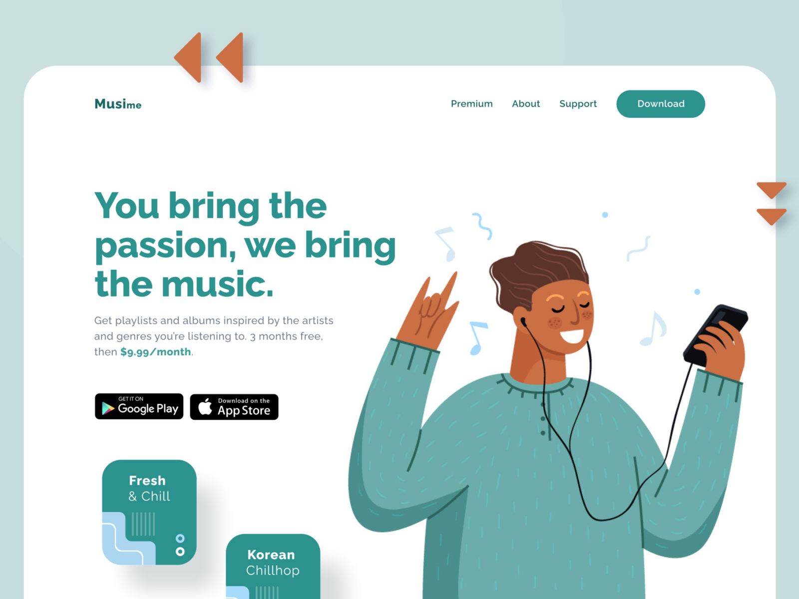 Music Landing Page Hero Section by Arinasdd for Cirrus Studio on Dribbble