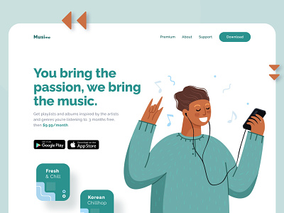 Music Landing Page Hero Section