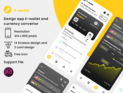 Design App E-wallet and converter app design graphic design illustration illustrator typography ui ux web website