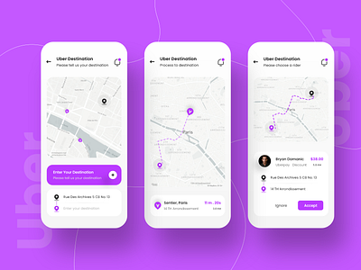 Uber App Design car delivery gojek grab map motorcycle uber ui ux