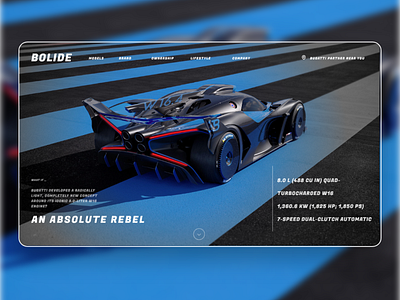 Bugatti Bolide landing page. adobexd car design landing page ui uiux