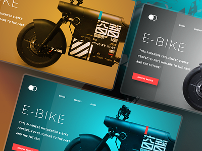 E-bike homepage design(variant) adobexd appdesign design ebike homepage landing modern ui uiux website