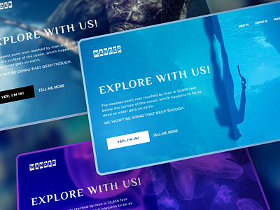 ocean explore design adobexd design explore homepage ocean ui uiux website