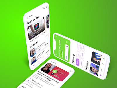 Course and learning app. adobexd app appdesign course design illustration landing learn ui uiux website