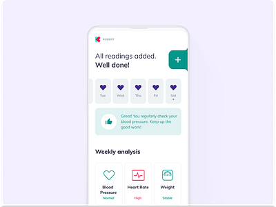 KardioLog - health monitor app dashboard