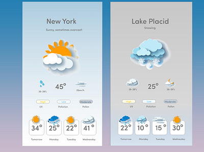 Weather App adobe xd weather app