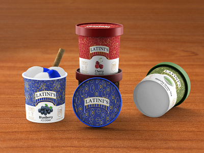 Latini's Ice Cream brand brand design brand identity brand packaging design ice cream illustration italian packaging traditional traditional art typography vectorart